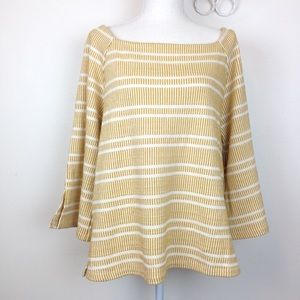 9 His scl Anthropologie L cream &mustard sweater